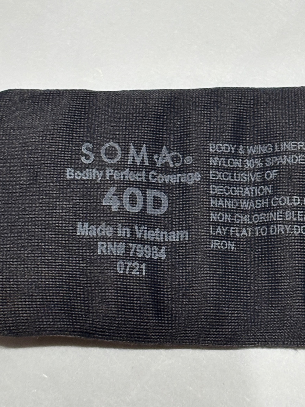 SOMA Bodify Perfect Coverage Bra Black 40D Underwire T-Shirt Bra Full Coverage - Picture 5 of 6